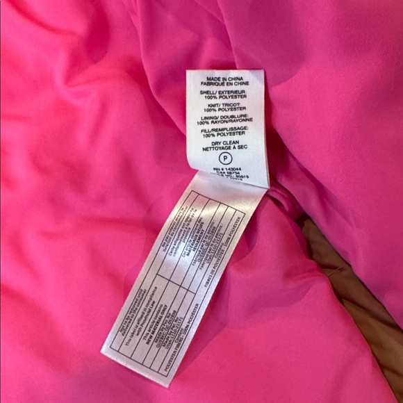 Anthropologie Avec Les Filles Women's Tan and Pink colorblock puffer Jacket -XS - Picture 11 of 12